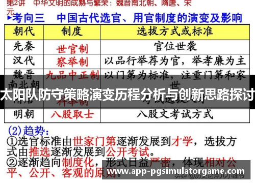 太阳队防守策略演变历程分析与创新思路探讨