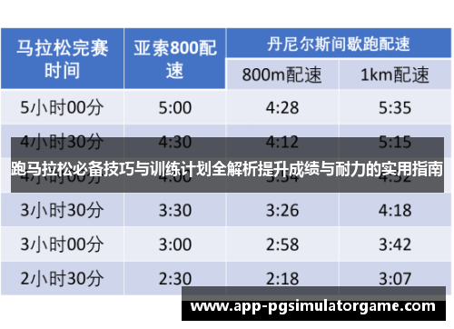 跑马拉松必备技巧与训练计划全解析提升成绩与耐力的实用指南